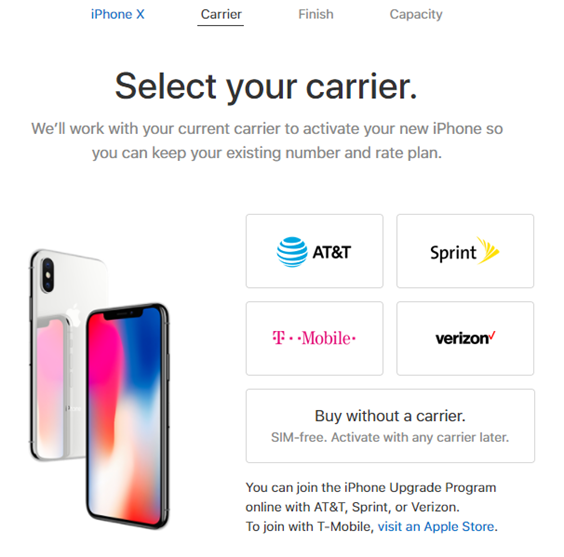 美國Apple 線上商店開放銷售SIM Free(無鎖機) iPhone X 與iPhone 8 